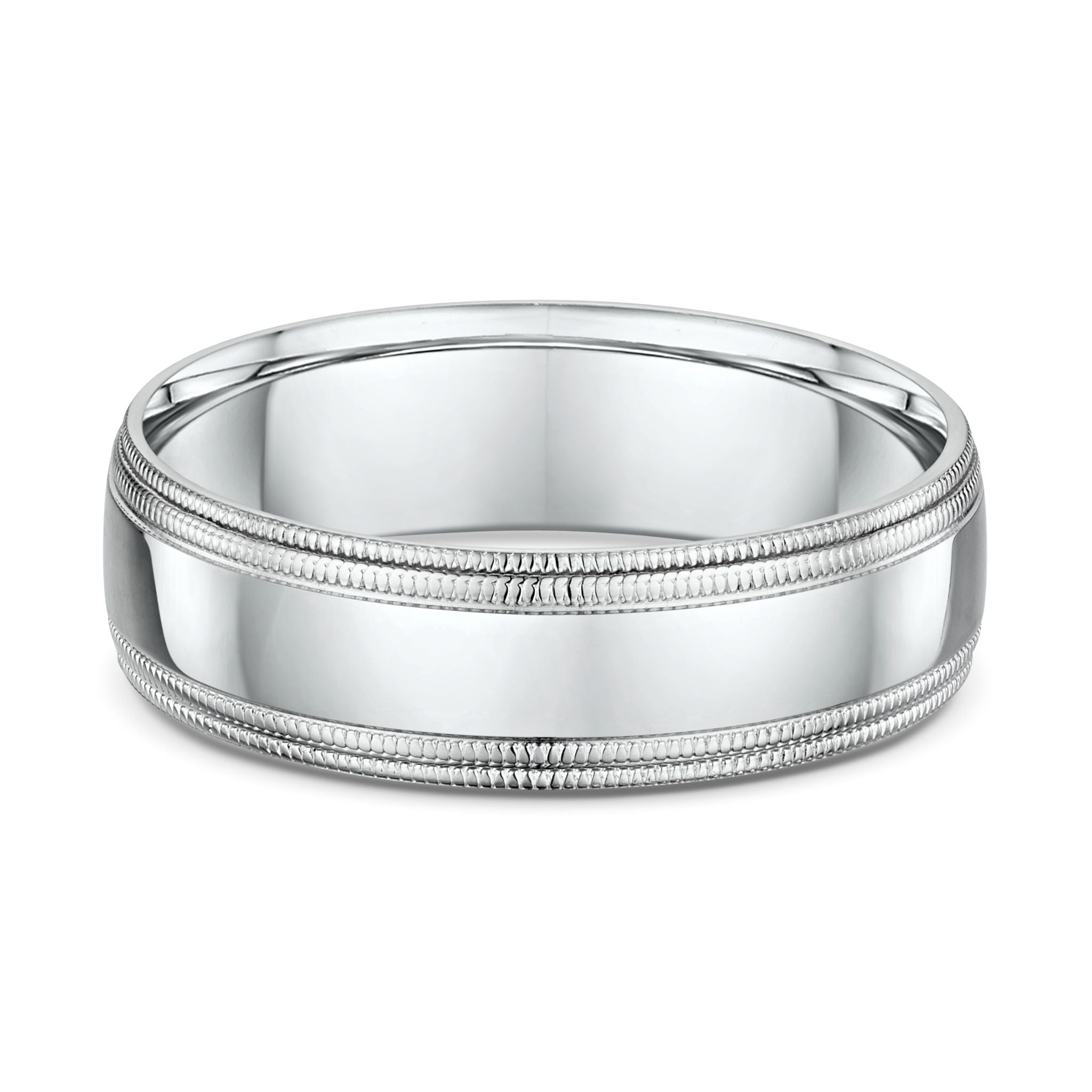 Double Millgrain Edged Weddding Band